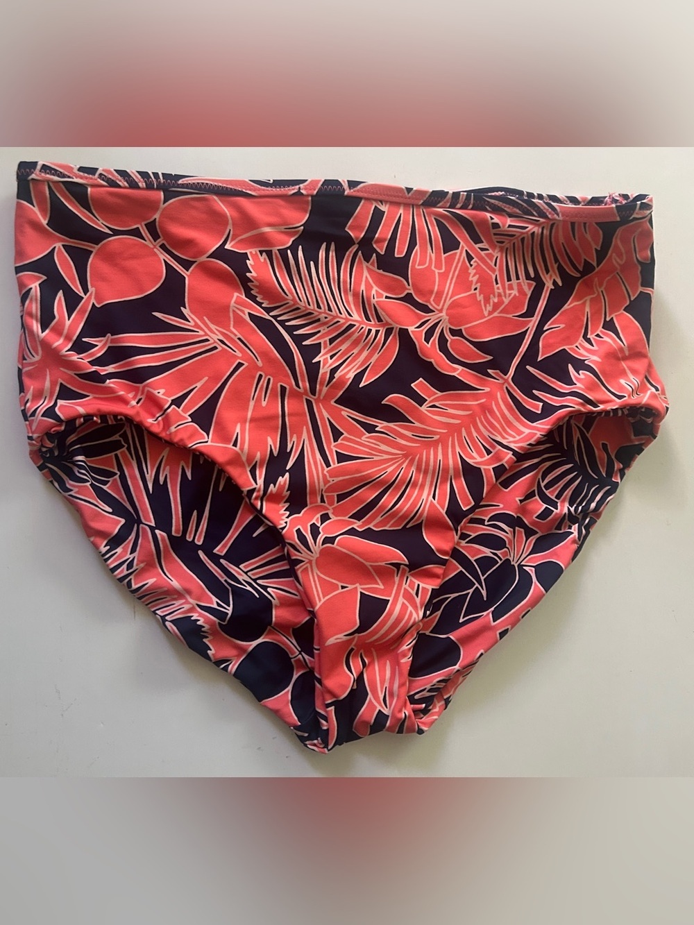 Women’s High Waist Swimsuit Bikini Bottom 10-12 Medium Tropical Leaf Print